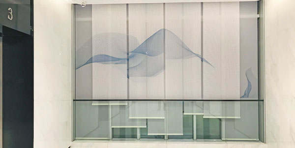 珀莱雅杭州总部打印图案窗帘项目