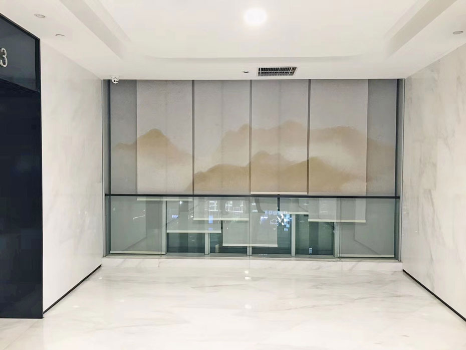 珀莱雅杭州总部图案窗帘项目1