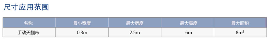 手动折叠式天棚帘尺寸范围